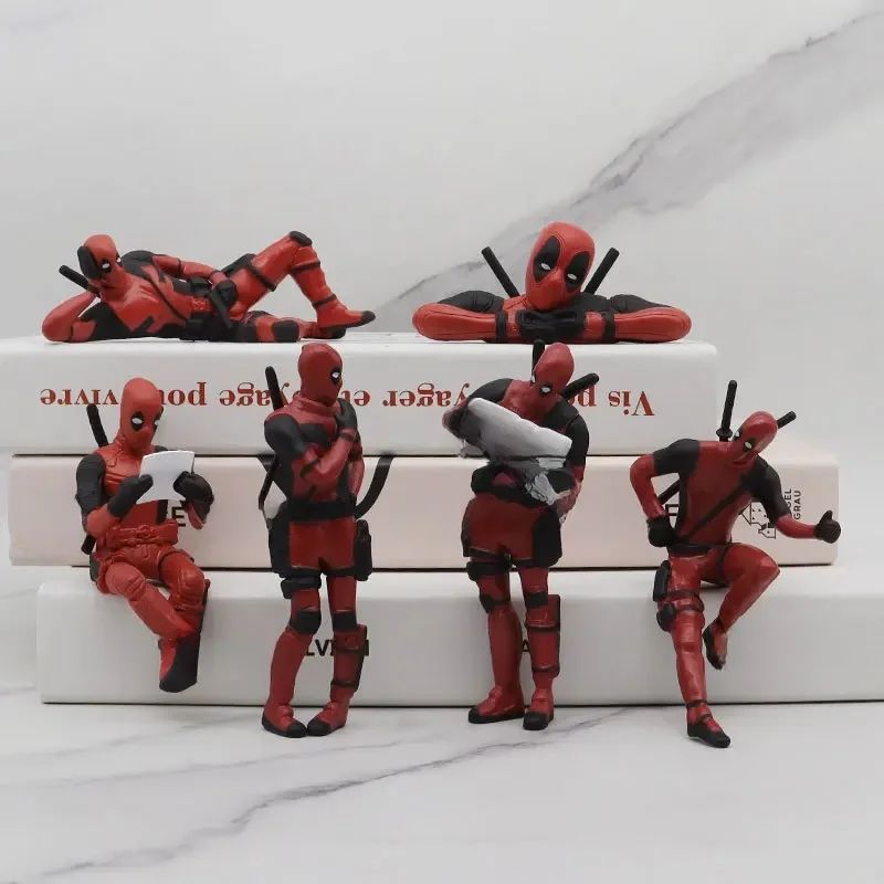 Image of 6 Desk Decoration Deadpool Car Home Office Marvel 8cm X-MAN Funny Cute Figure Model Toys