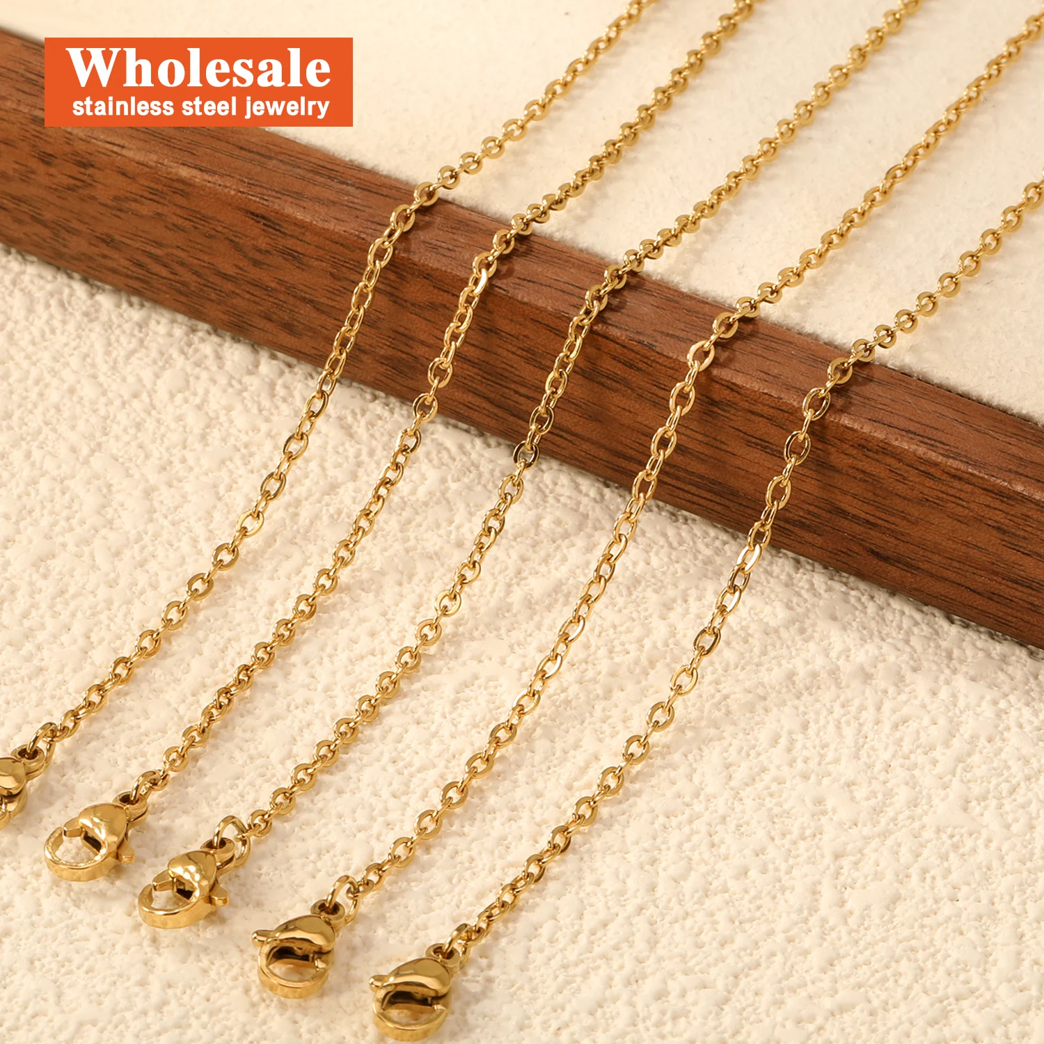 

10pcs/lot 1MM/2MM Gold Color O-Chain Chains Necklace For Women Men Waterproof Stainless Steel Metal Colliers Accessory Wholesale