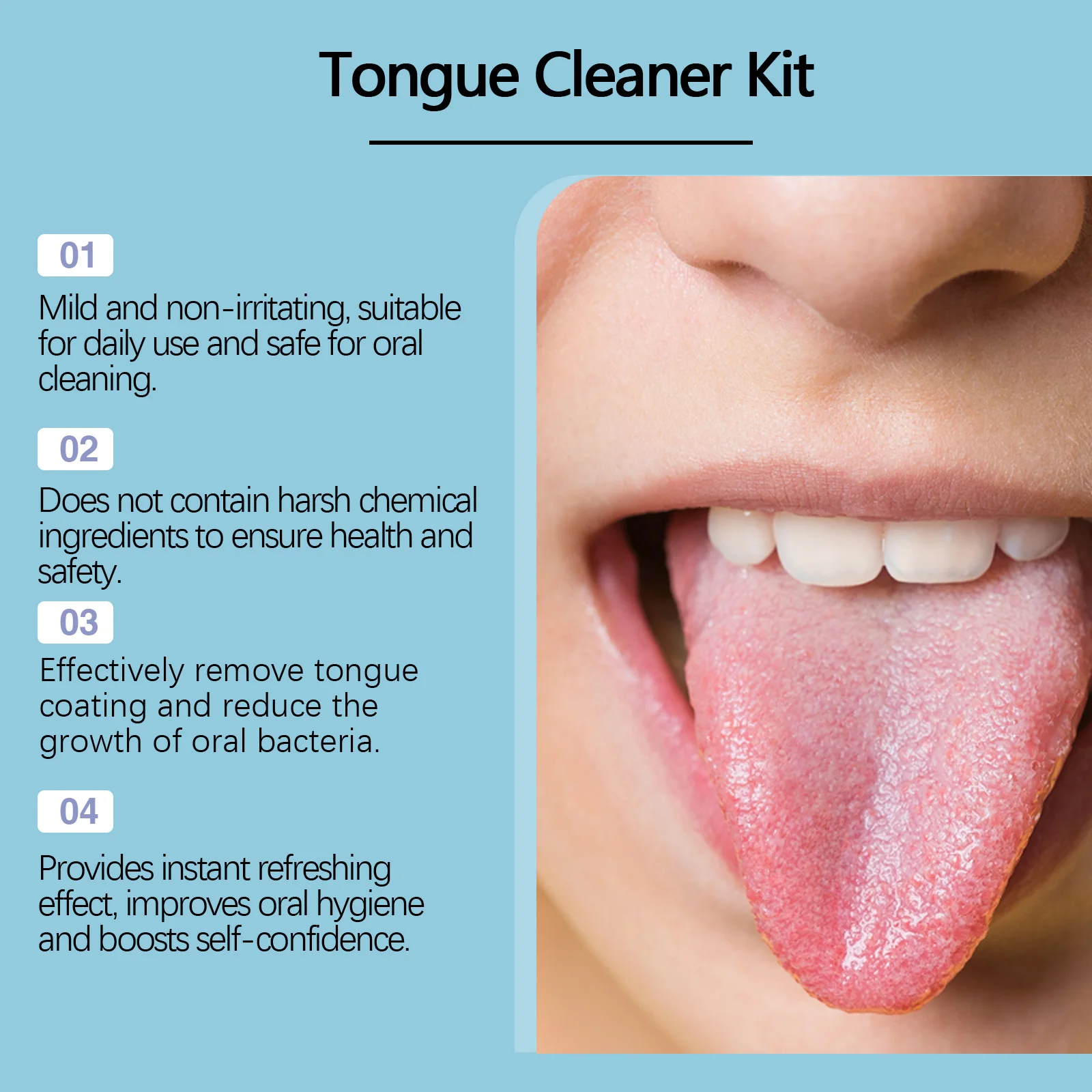 Oralhoe Tongue Cleaning Gel Set Remove Tongue Coating Promote Mouth Health Remove Bad Breath Non-irritating Tongue Cleaner Kit - Image 3