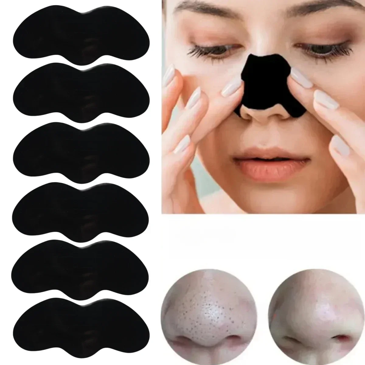10-50 pçs nariz cravo removedor máscara encolher poros acne tratamento adesivo pontos pretos tiras