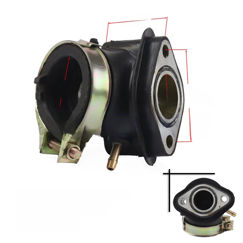 Carb kolektor dolotowy powietrza rura wlotowa gaźnik adapter 30mm/22mm dla Honda GY6 125 150cc skuter darmowa wysyłka — zdjęcie 2