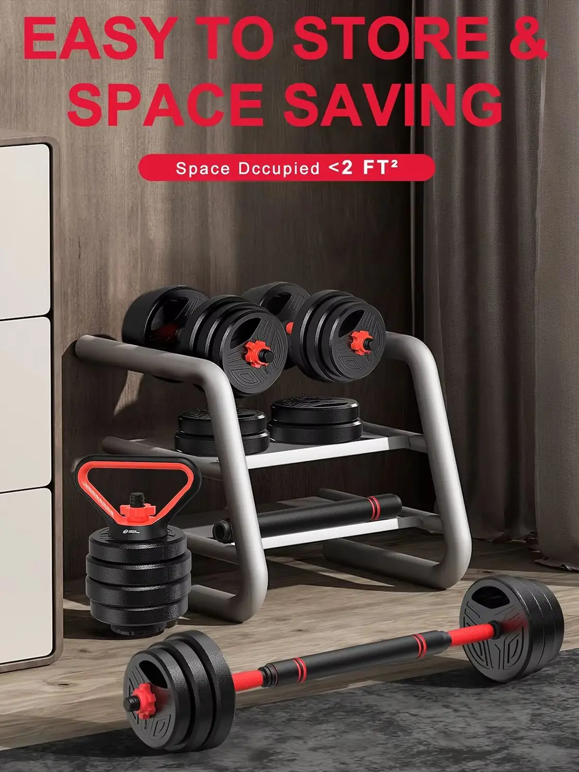 GartistGO 3-in-1 Hantel- und Langhantel-Set 26kg Gewichte Verstellbare Hanteln Hantelset für Krafttraining Fitness Heimgymnastik
