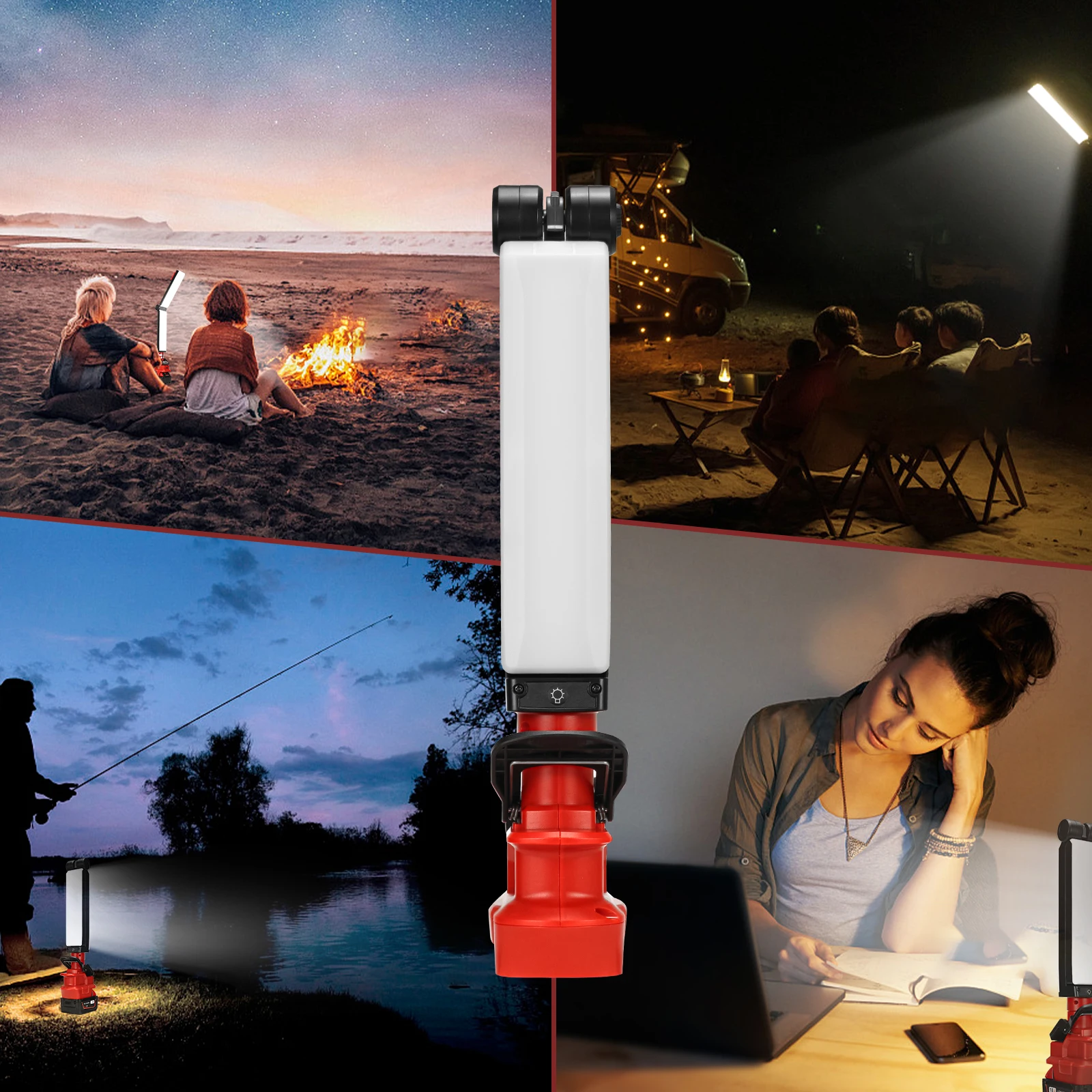 Светодиодный рабочий фонарь 30 Вт, 2400 лм для Milwaukee, аккумулятор 18 В, складной фонарь, уличный фонарик с USB-портом для зарядки (без батареи)