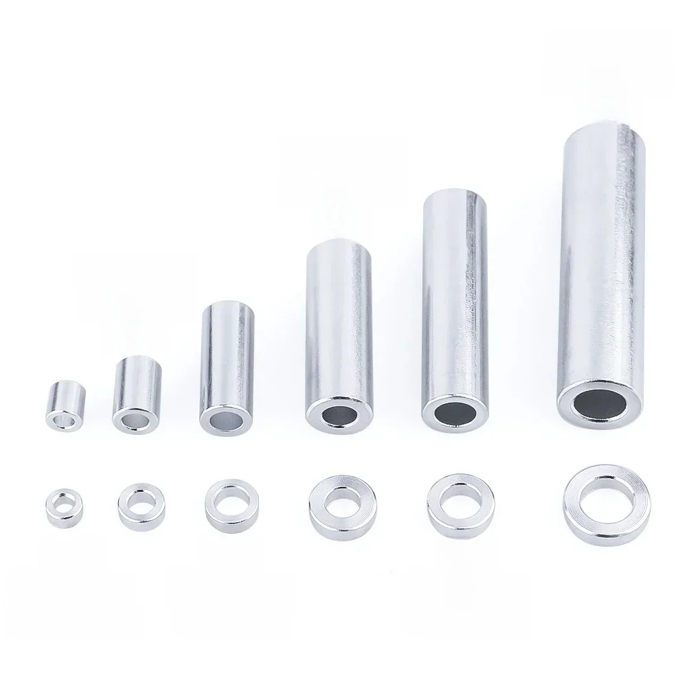 Entretoises rondes en aluminium M3 M4 M5 M6 M8, rondelle plate précise, joint de bague, manchon d'espacement, entretoises en aluminium non filetées, 10 pièces/lot