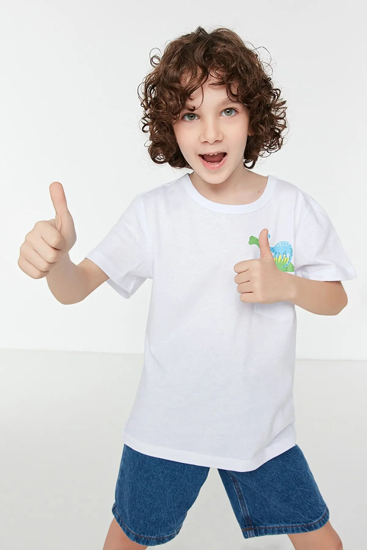 Kaus Rajutan Anak Pria Motif Putih