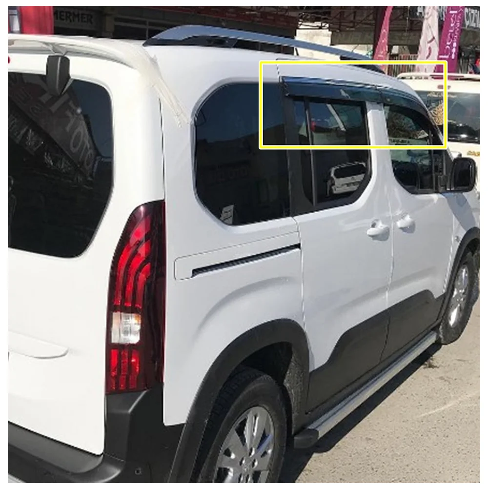 For Citroen Berlingo, Chrome Windshield Spoiler Glass Sunshade 2019 and Up. Stainless Steel and Plexiglass  A+ Quality