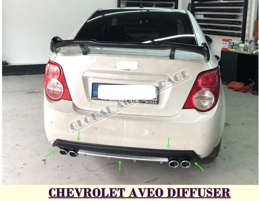 For Chevrolet Aveo Sedan Diffuser Rear Bumper Attachment Car Styling Auto Accessory Exhaust Universal Spoiler Sill Spilitter