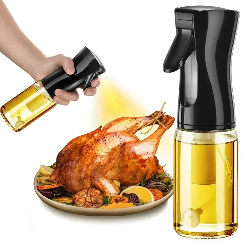 1Pc 200/300/500 ML Pojemnik z rozpylaczem oleju Kuchnia Gospodarstwo domowe Jadalna butelka z rozpylaczem oliwy z oliwek Atomized Misty zbiornik oleju Butelka z rozpylaczem do frytownicy powietrznej — zdjęcie 2