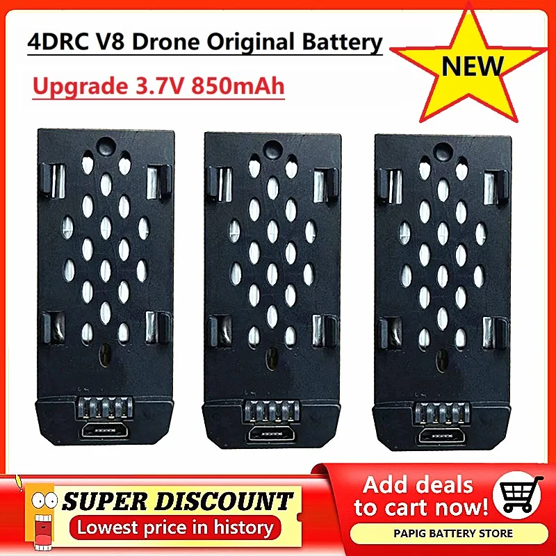 4DRC V8 Drone Original Battery Upgrade 3.7V 850MAh For 4D-V8 Mini Battery RC Quadcopter Replacement Accessory Parts