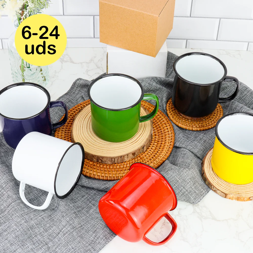 Lot 6 to 24 Units of Metal Mugs, 6 Colors, Retro Design, Birthday Gift for Children Guests, Communion Guest Details, Wedding Guest Details, Baptism Guest Details, Original Gifts, Regalantes Store