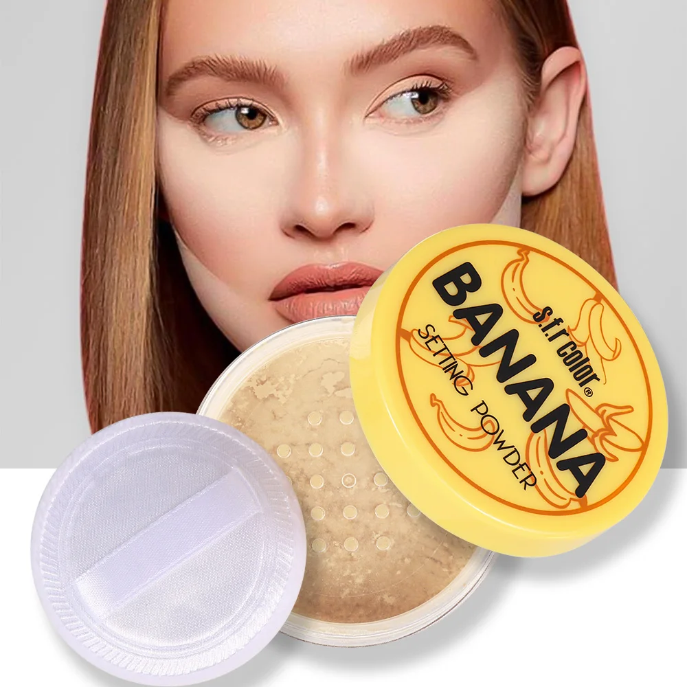 S.f.r Color Banana Loose Setting Powder, Oil Control Matte Baking Powder, Long Lasting Brightening Face Makeup Powder With Puff For All Skin Tones