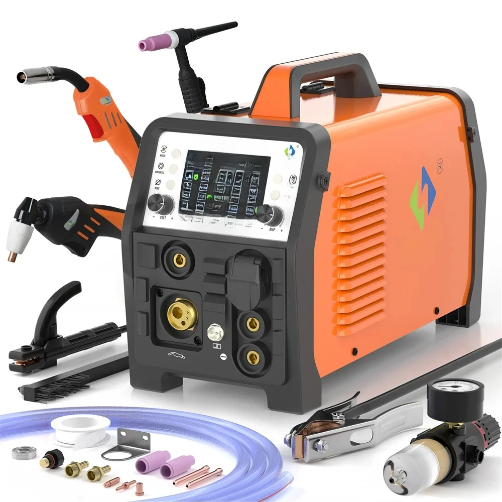 HITBOX 6 in 1 270A aluminium lasmachine MMA / gas MIG / gasloos MIG / HF TIG / gesneden digitaal scherm 2T 4T inverterlasser roestvrij - afbeelding 2