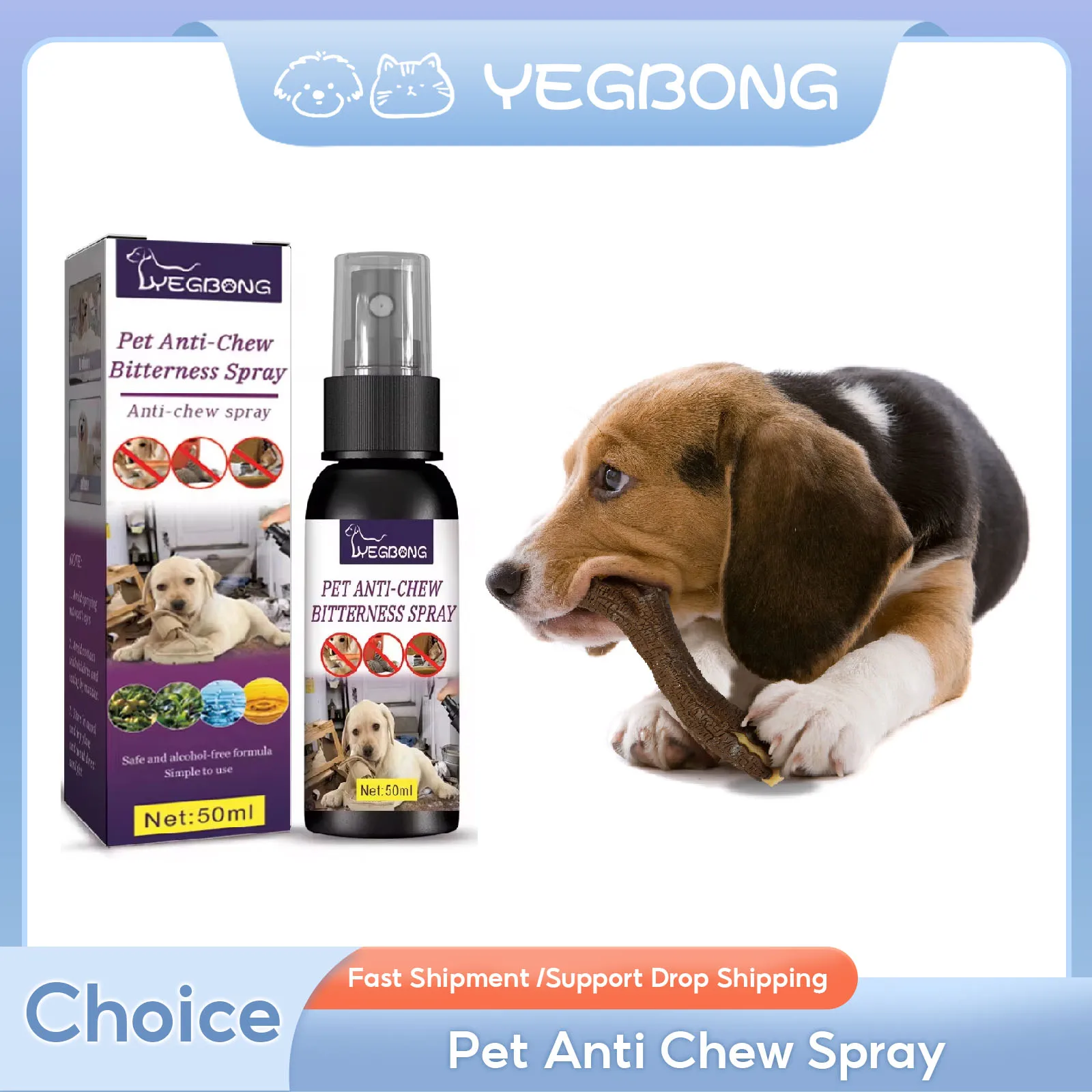 Pet Anti Chew Spray Expel Pet Prevent Cats Dogs Scratching Training Behavior Calming Down Inducer Training Dog Bitterness Spray