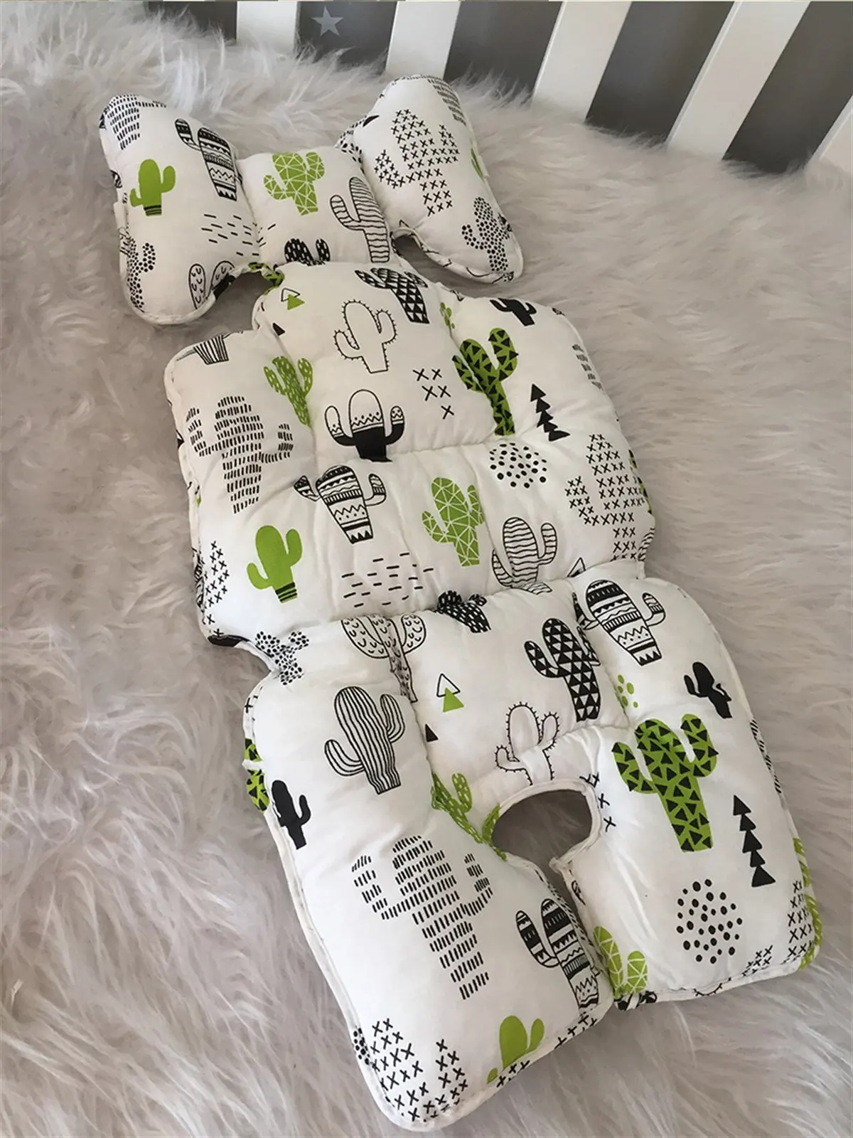 Handmade Cactus Patterned Car Seat Cushion - Stroller Cushion