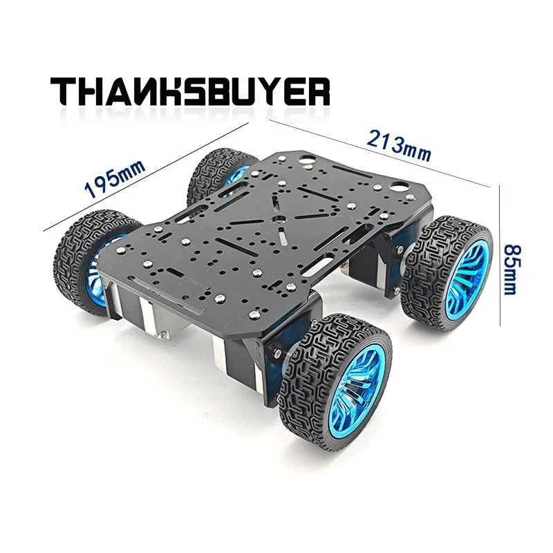 Single-layer Double-layer 42 Stepper Motor Intelligent Robot Car Chassis 4WD Differential Chassis with 65mm Rubber Wheels