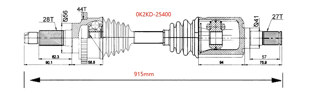 

New Front Right CV Axle Drive Shaft Assy For Kia Carens II 2 Xtrek 0K2KD25400 0K2KD-25400 0K2KD 25400