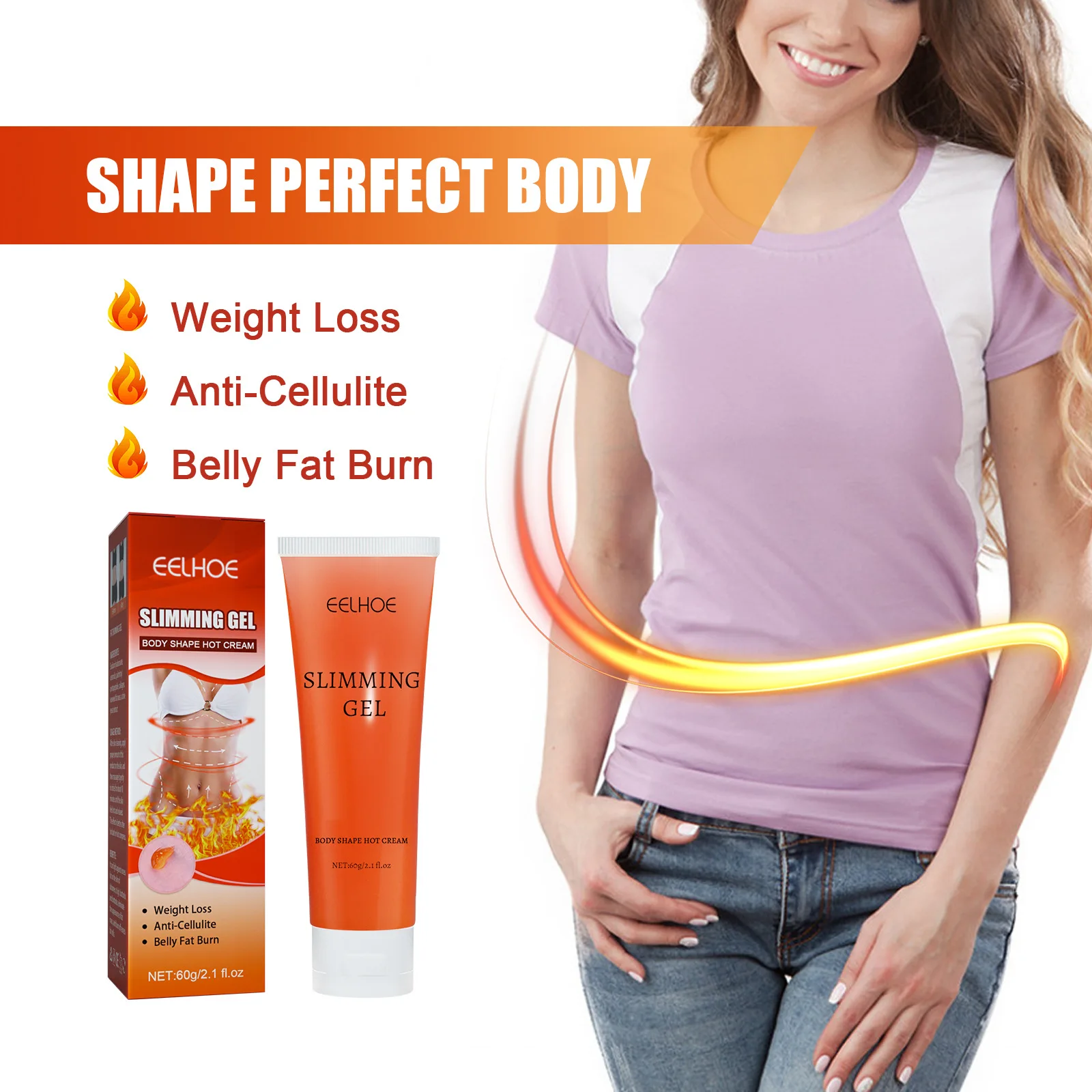 Fat B-Urning Gel Promote Metabolism Reduce Leg Cellulite Belly Firming Tightening Thin Waist Arm Abdoment Body Slimming Cream