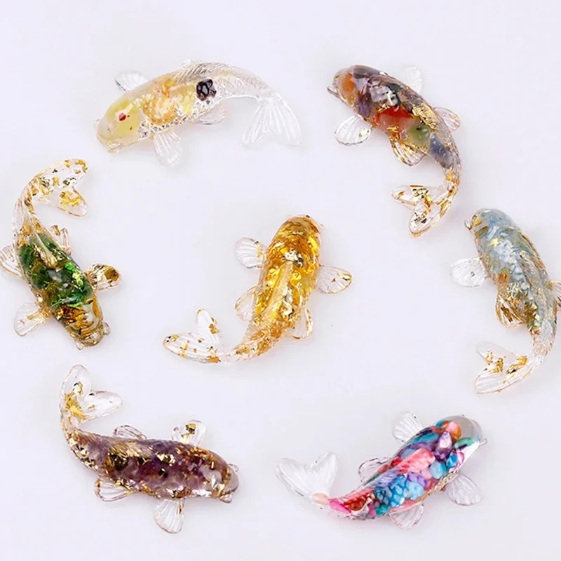 AliExpress NONE Natural Crystal Gravel Fish Figures Miniature Fancy Carp Statue And Sculpture Decorative Ornament Gifts Airy Garden Home Decor