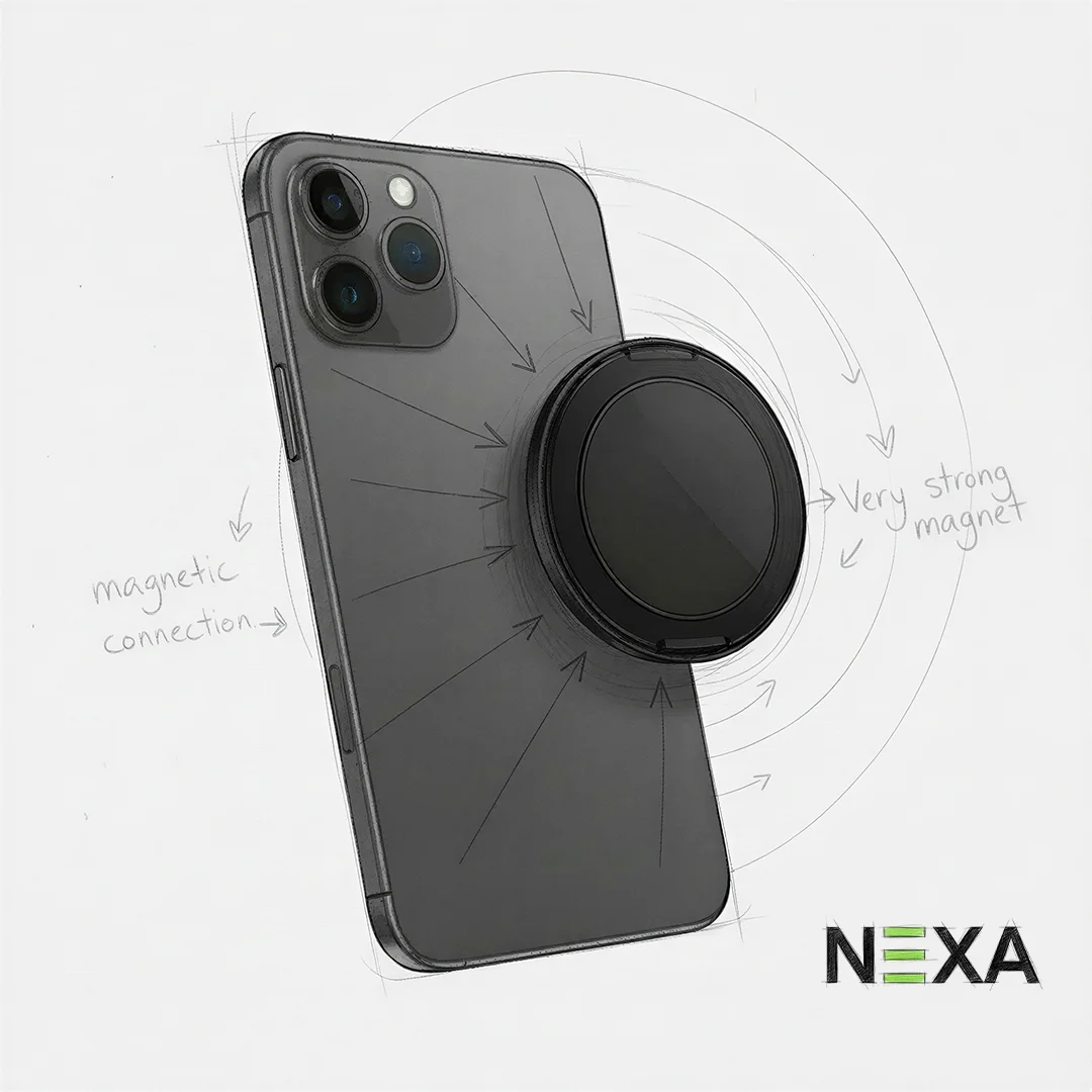 Hands-Free Magnetic Ring Stand For iPhone 17/16/15/14 – For Magsafe Accessories - Vinyl Decals Wraps by Nexa Skins RG051