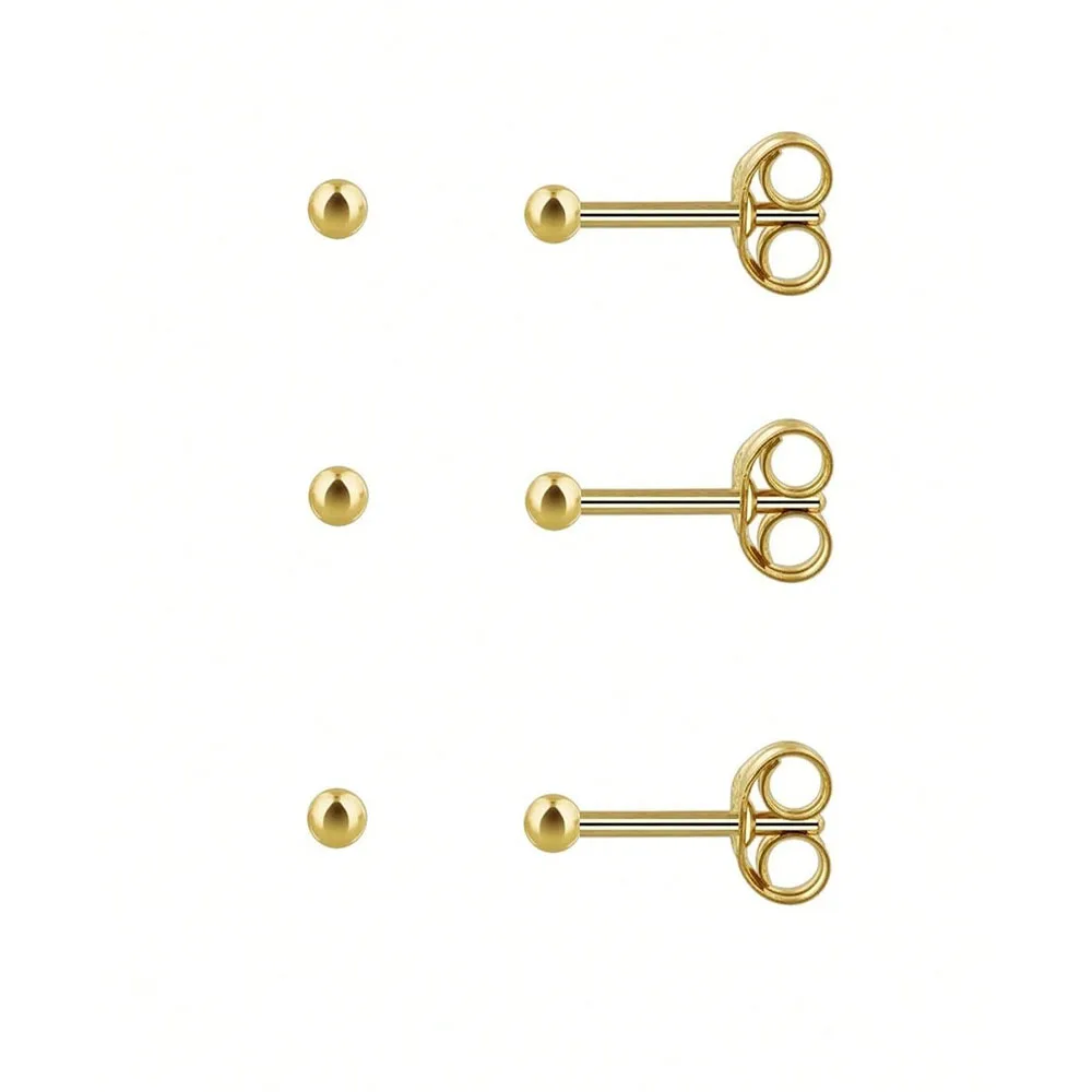 3/6 Paar runde Ohrstecker aus Edelstahl mit klarem Zirkonia für Damen, Mädchen, modisch, winzige Kugel, Knorpel, Tragus Daith, Piercing