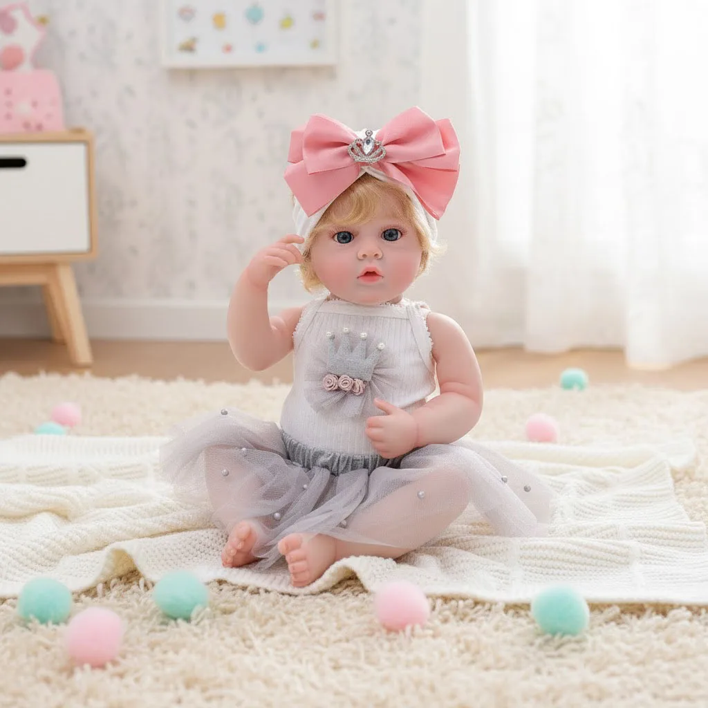 2 szt. Cloveray 22-calowa Oryginalna Realistyczna Lalka Reborn Całe Ciało z Winylu Ręcznie Robiona Wysokiej Jakości Zabawka z Żywej Palety Kolorów Prezent dla Dzieci