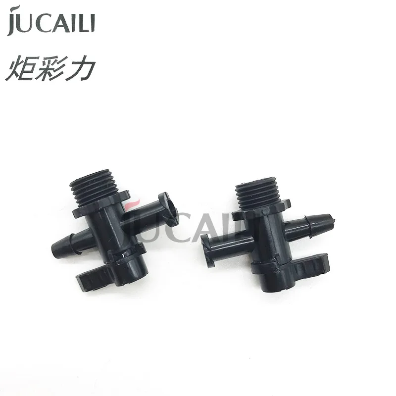 Jucaili 4PCS Plastic 3 way ink valve three ways for UV printer Flora Xuli Roland aifa ink tube switch CISS ink system