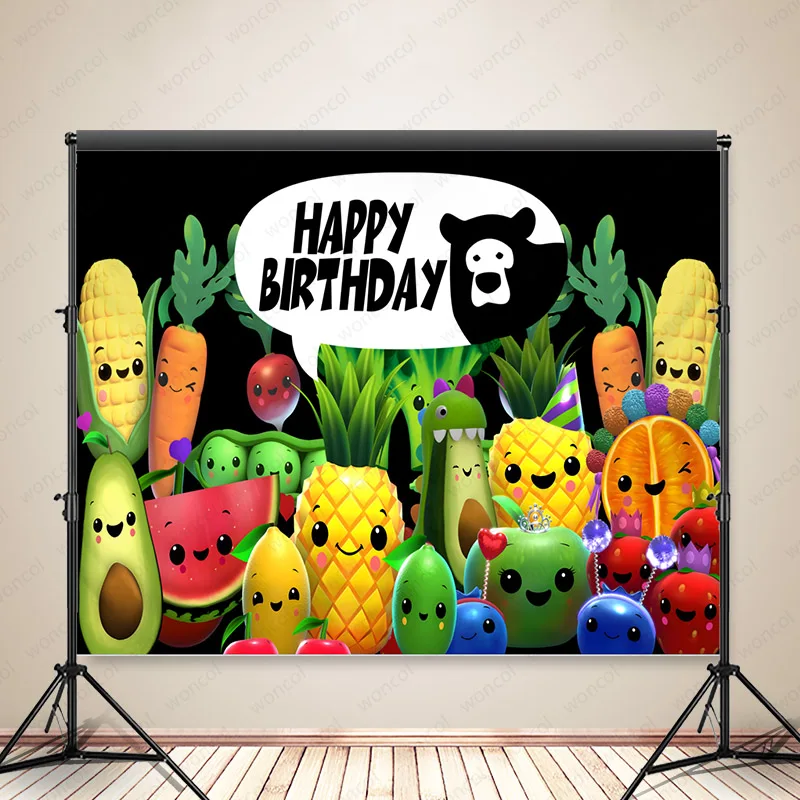 Woncol Hey Bear Sensory Backdrop Happy Birthday Photography Backdrop Custom Cake Smash Party Banner Photo Studio Backdrop