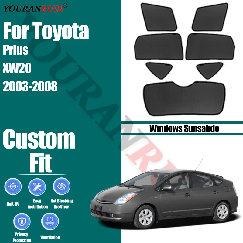 

Настроить для Toyota Prius XW20 2003-2008 автомобильные боковые окна солнцезащитные шторы сетчатая теплоизоляция защита конфиденциальности аксессуары