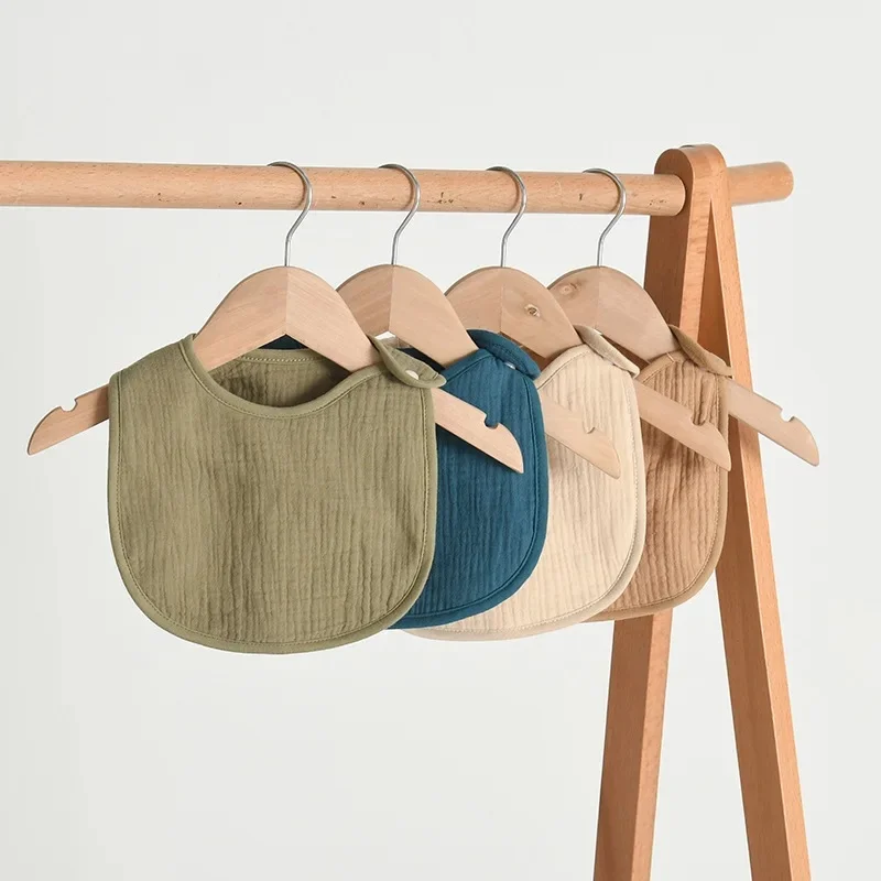 Bavoirs en gaze solide en forme de U pour bébé, 6 couches, serviette de salive en coton, tissus pour nouveau-né, écharpe pour garçon et fille, bavoir d'alimentation mignon pour bave