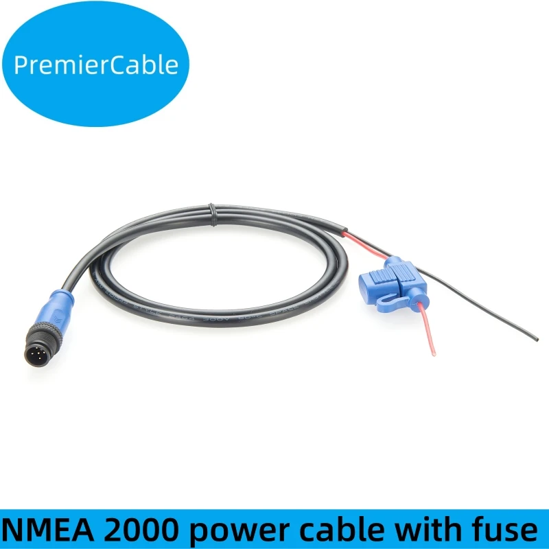 NMEA 2000 Power Cable with Fuse N2K M12 5 Pin Male Marine Connector Cable for Lowrance Simrad B G Navico Garmin Networks