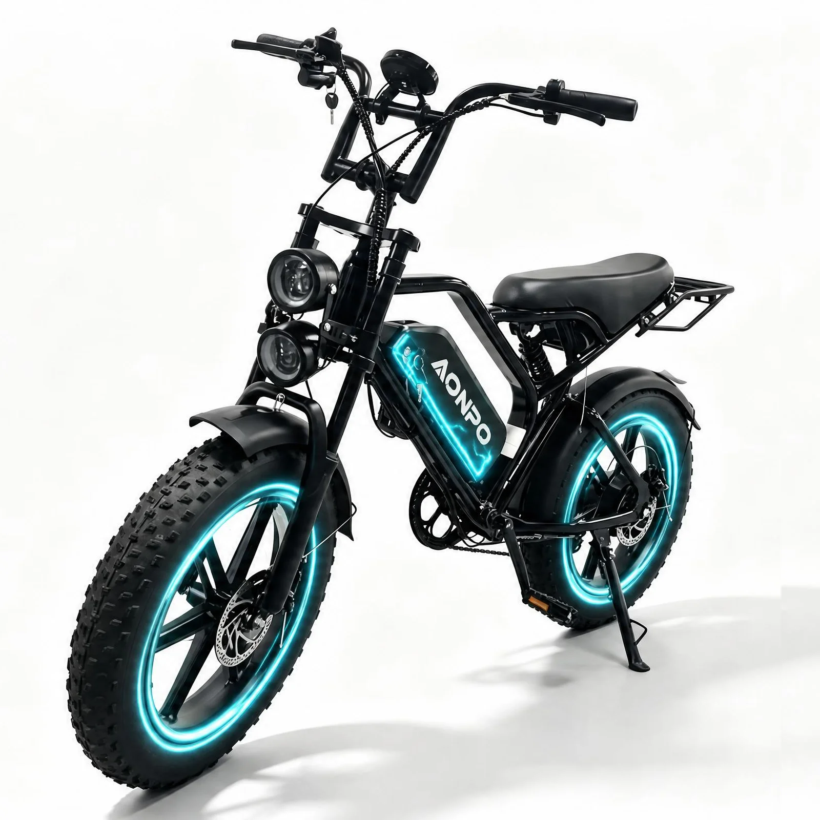 Bicicletta elettrica Zylvro V20 Peak 2000W, batteria 52V 15AH, autonomia 110KM, pneumatici larghi da 20", e-bike con sospensioni complete, bici elettrica da fuoristrada, mountain bike per adulti