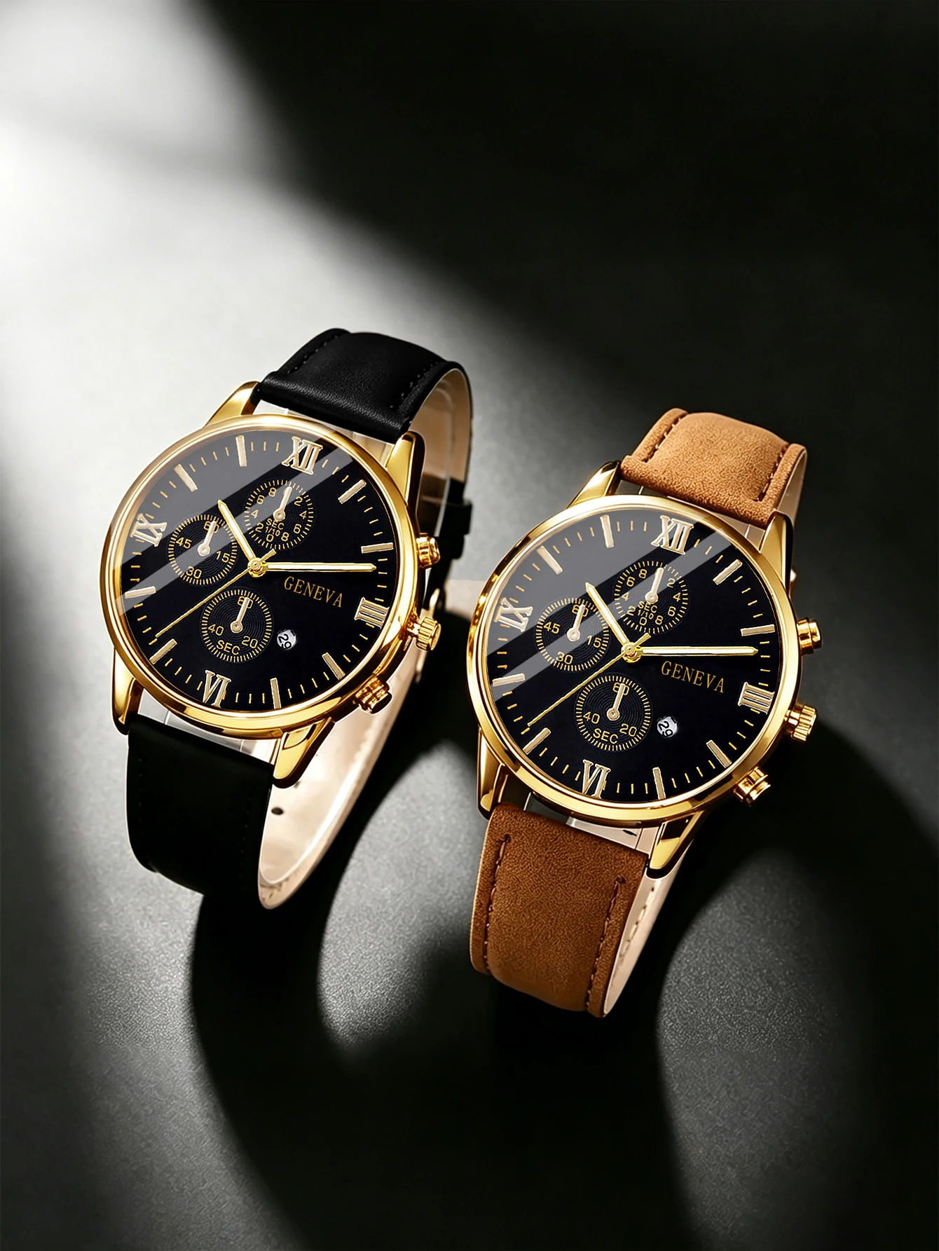 5-Piece Luxury Men's Watch and Accessory Set, Casual Large Dial The Perfect Gift for Father's Day, Birthdays, Ramadan, Anniversaries, and Everyday Wear.