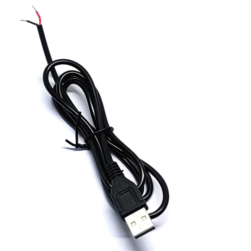 USB 2.0 prise mâle 2pin fil nu câble d'alimentation USB bricolage câble en queue de cochon pour équipement USB installé bricolage remplacer réparation petits ventilateurs