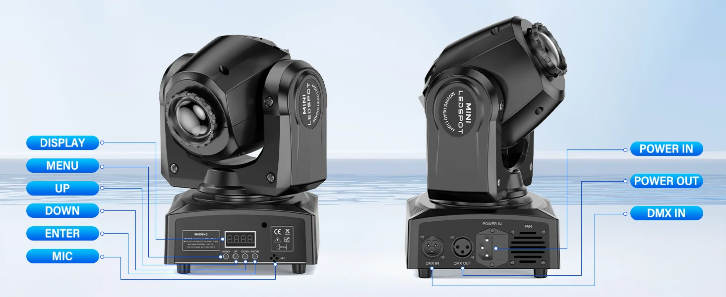 GWONG 4Pcs 120W Moving Head Light 3Prism Beam Gobo Stage Lights DMX512 Voice Control Spotlights For Disco KTV Nightclub Wedding