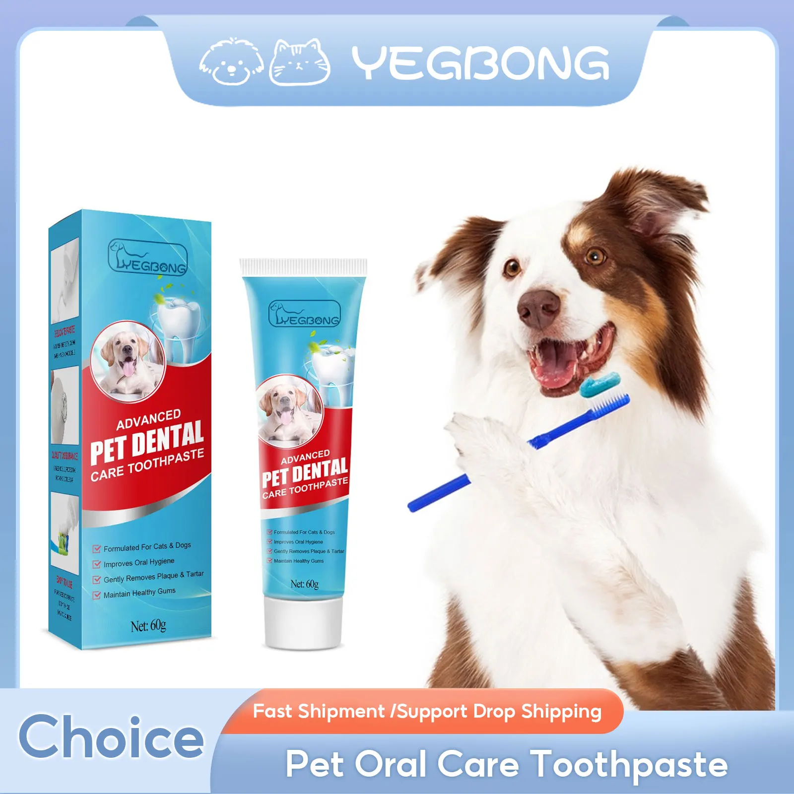 

Pet Oral Care Toothpaste Dog Fresh Breath Mouth Deodorant Tartar Plaque Cleaning Prevent Teeth Calculus Cats Edible Toothpaste