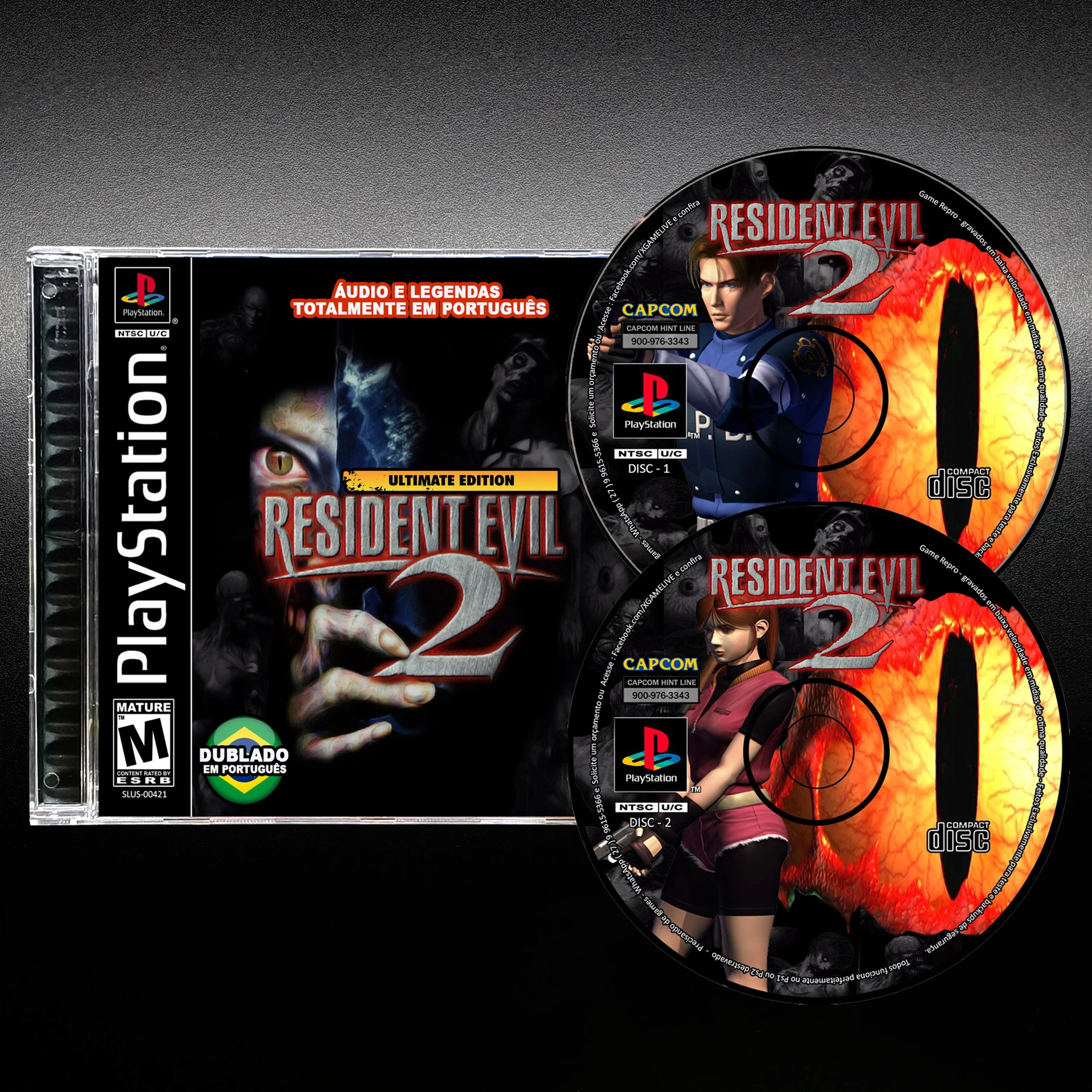 Resident Evil 2 - Dublado em Português / Jogo / Game Repro - Ps1 / Psx / Play 1 - Reproduction Playstation1