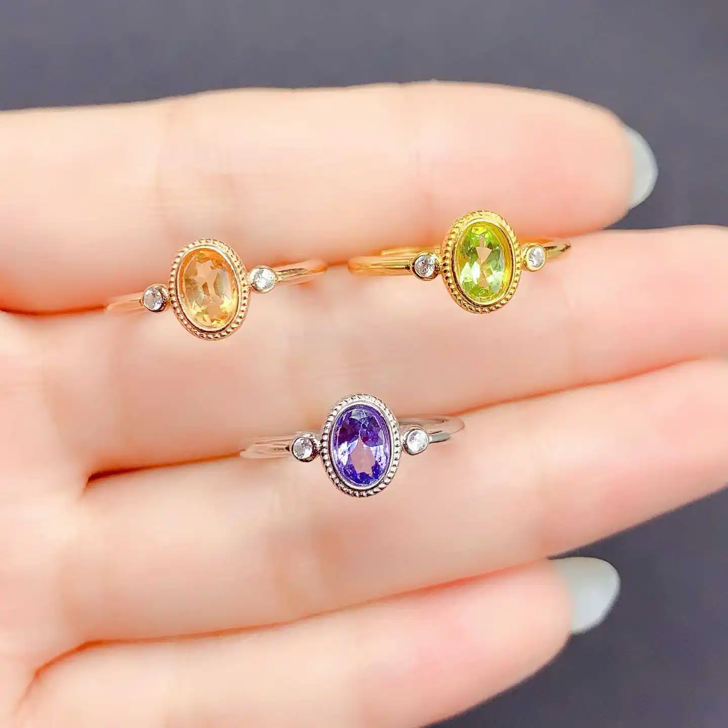 

KJJEAXCMY Новое женское роскошное кольцо из натурального камня без примесей с желтым кристаллом, танзанитом и оливином, инкрустированное чистым серебром 925 пробы, подарок