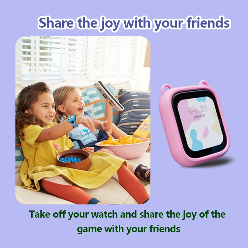 ساعة أطفال (بنات أولاد) بحزام وحبل قابل للإزالة، شحن USB، لا توجد تطبيقات مطلوبة، طلاب المراهقين من عمر 4 سنوات فما فوق #2