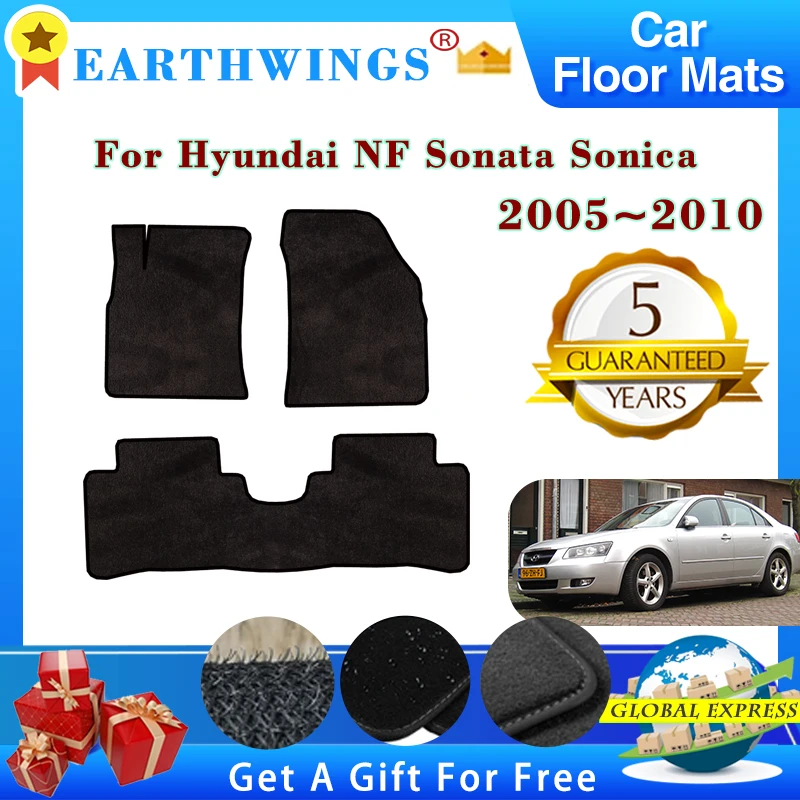 For Hyundai NF Sonata Sonica Embera CNG 2005~2010 Car Floor Mats Rugs Panel Footpads Carpets Cover Foot Pads Sticker Accessories