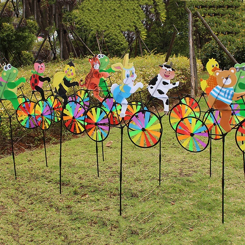 AliExpress Pig Bee Tiger on Bike DIY Windmill Animal Bicycle Wind Spinner Lawn Decoration