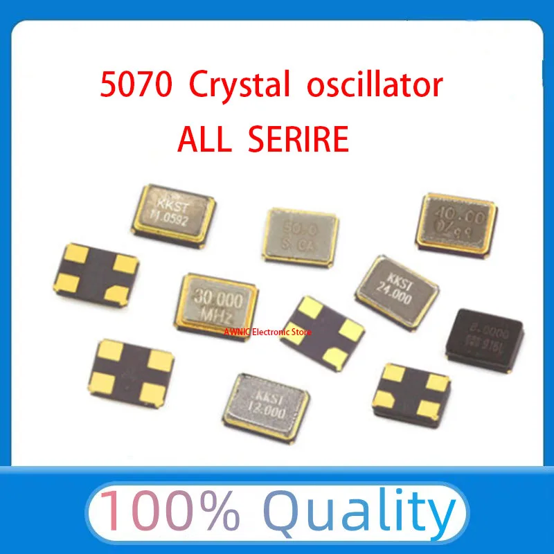 10pcs SMD 5070 7050 5*7 active crystal oscillator OSC 25MHZ 6M 10M 12M 16M 20M 24M 25M 33M 40M 48M 50M 60M 100M 125M 7050 5*7