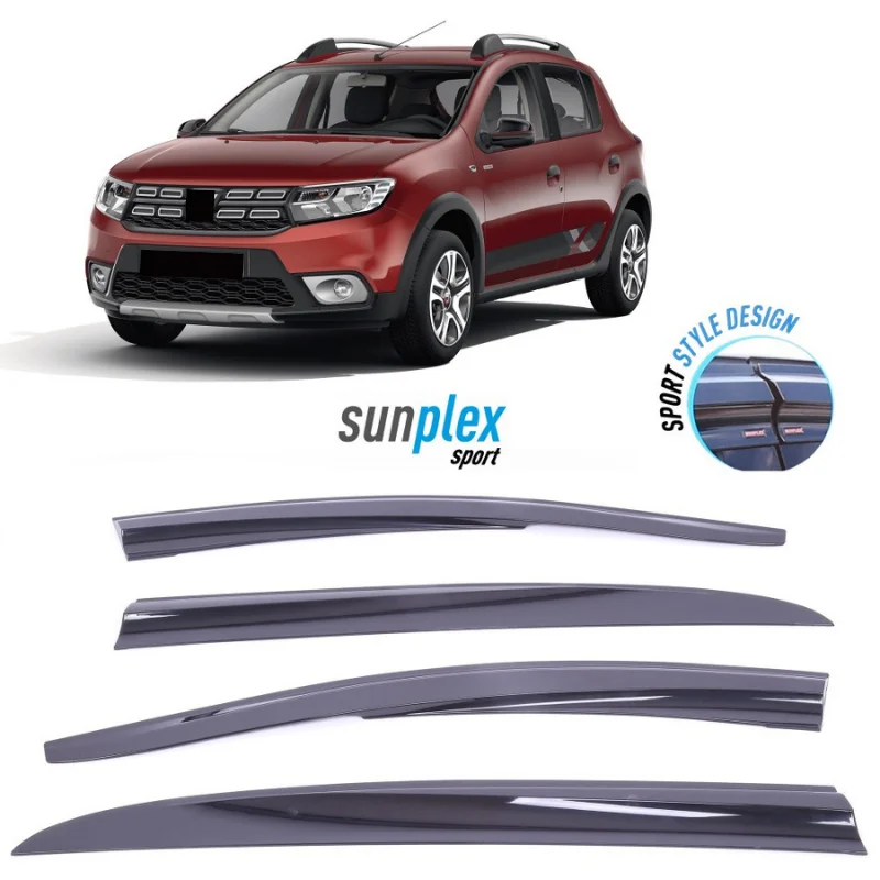 Car window accessories for Dacıa Sandero Stepway Sport Style window deflector rain cover visor awnings