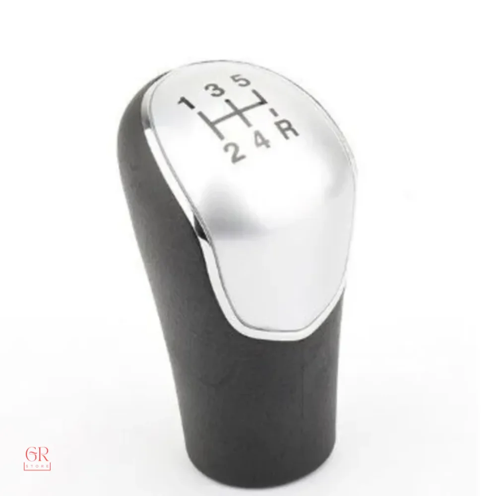 Black and Gray Leather Gear Knob 5 Forward Gear For Hyundai Getz 2003-2006