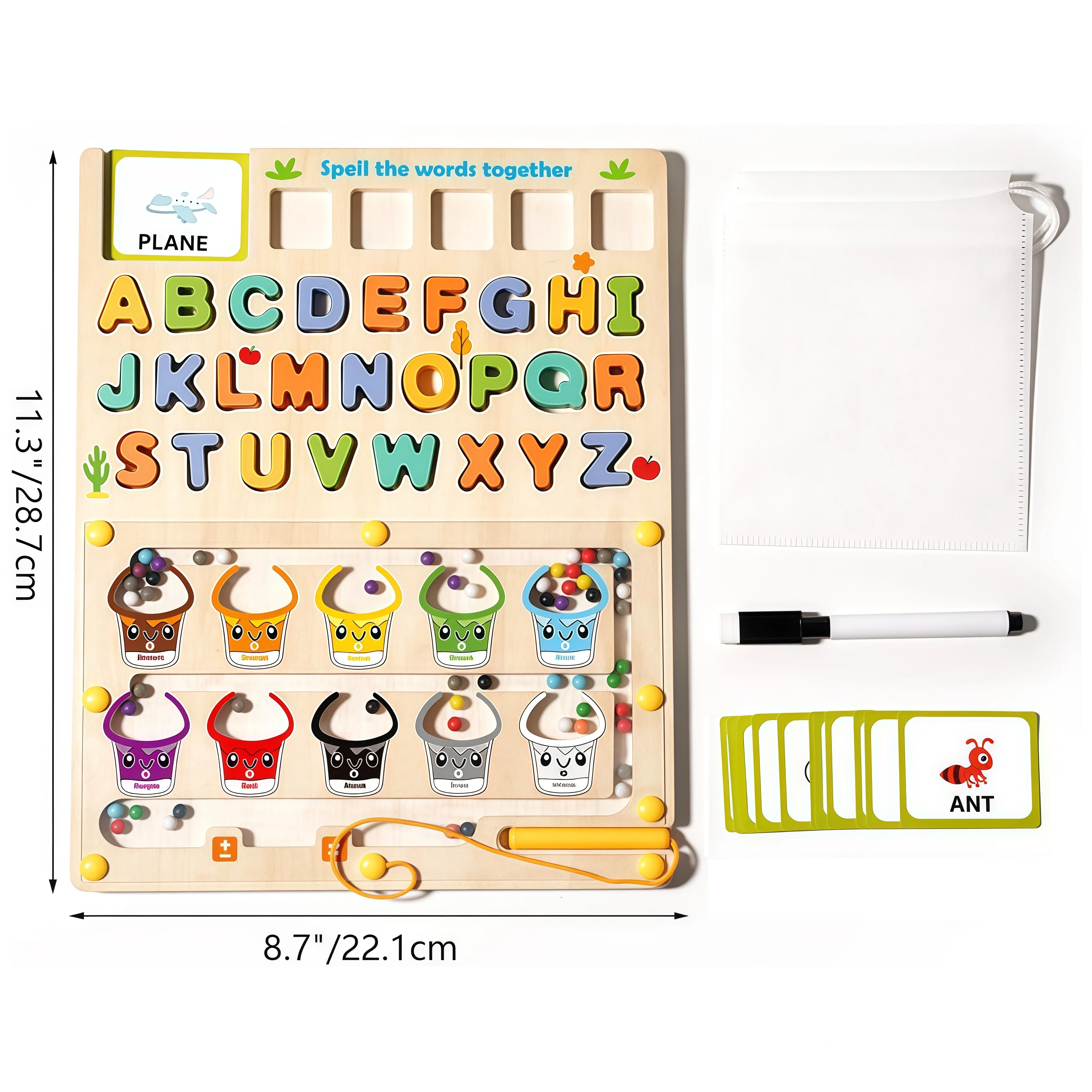 Toddler Montessori Toys 3 in 1 Wooden Magnetic Color Number Maze With Drawing Board Letters Learning Early Education Toy Gifts