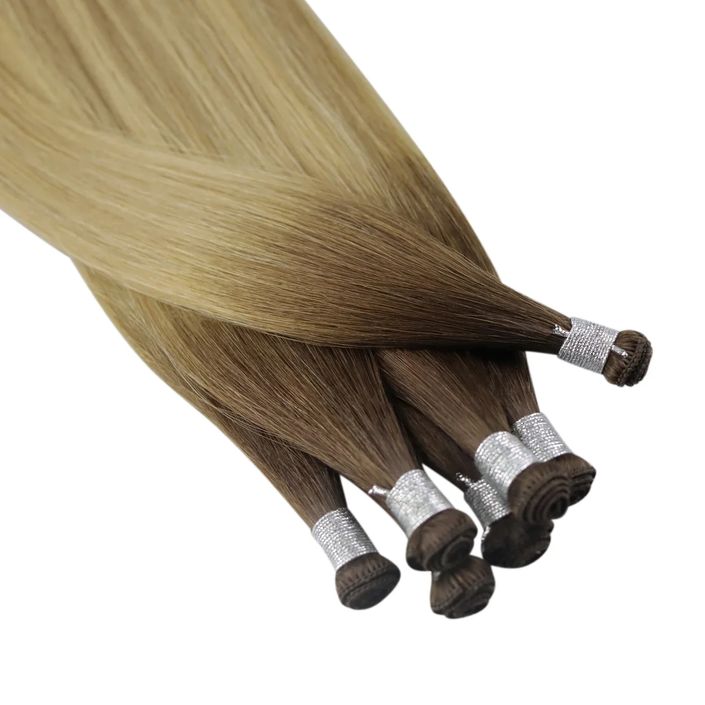 Laavoo virgem mão amarrada pacotes de cabelo 100% real em linha reta cabelo brasileiro invisível alta qualidade costurar em extensões de cabelo artesanais