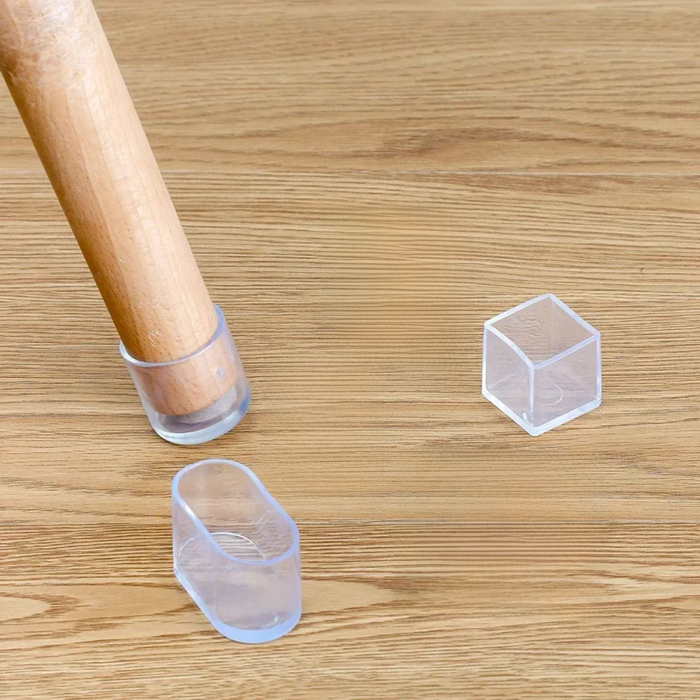 Couvre-pieds de chaise en caoutchouc, 4 à 12 pièces, ronds et carrés, couvre-pieds de Table, chaussettes, bouchons de tuyaux, pieds de nivellement de meubles, décoration de maison