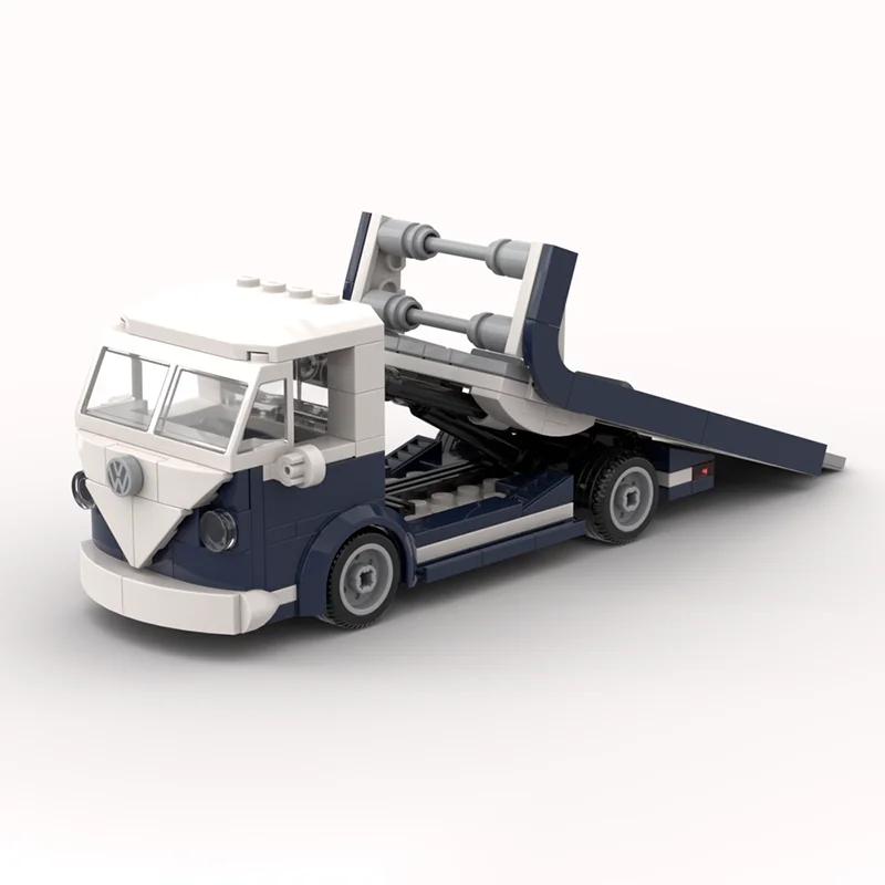 MOC Speed Champions Minifigur Maßstab Abschleppwagen Modell Bausteine Technologie Ziegel Kreative Montage Kinder Spielzeug Geschenk