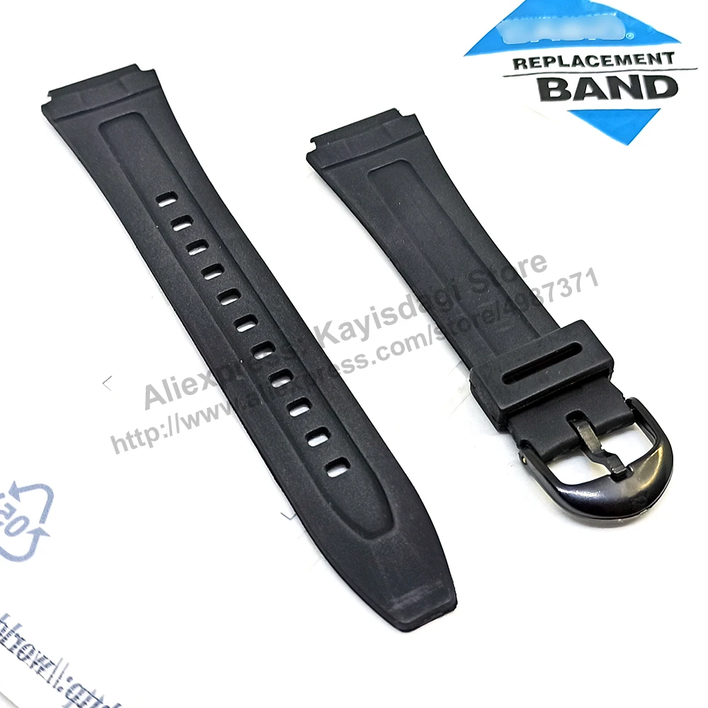 18mm Black Rubber Watch Band / Strap compatible Casio AW-80 , AW-80V , AW-80D , AW-82D , AW-82 , AW-82B , WV-58 , W-211