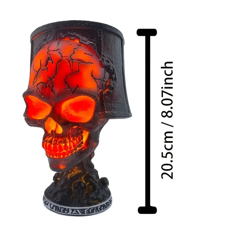 Magma Stone Skull Decor Skull Desk Lamp with Spooky Led Light for Halloween Party Mantel Decoration Unique Room Accent to Ignite