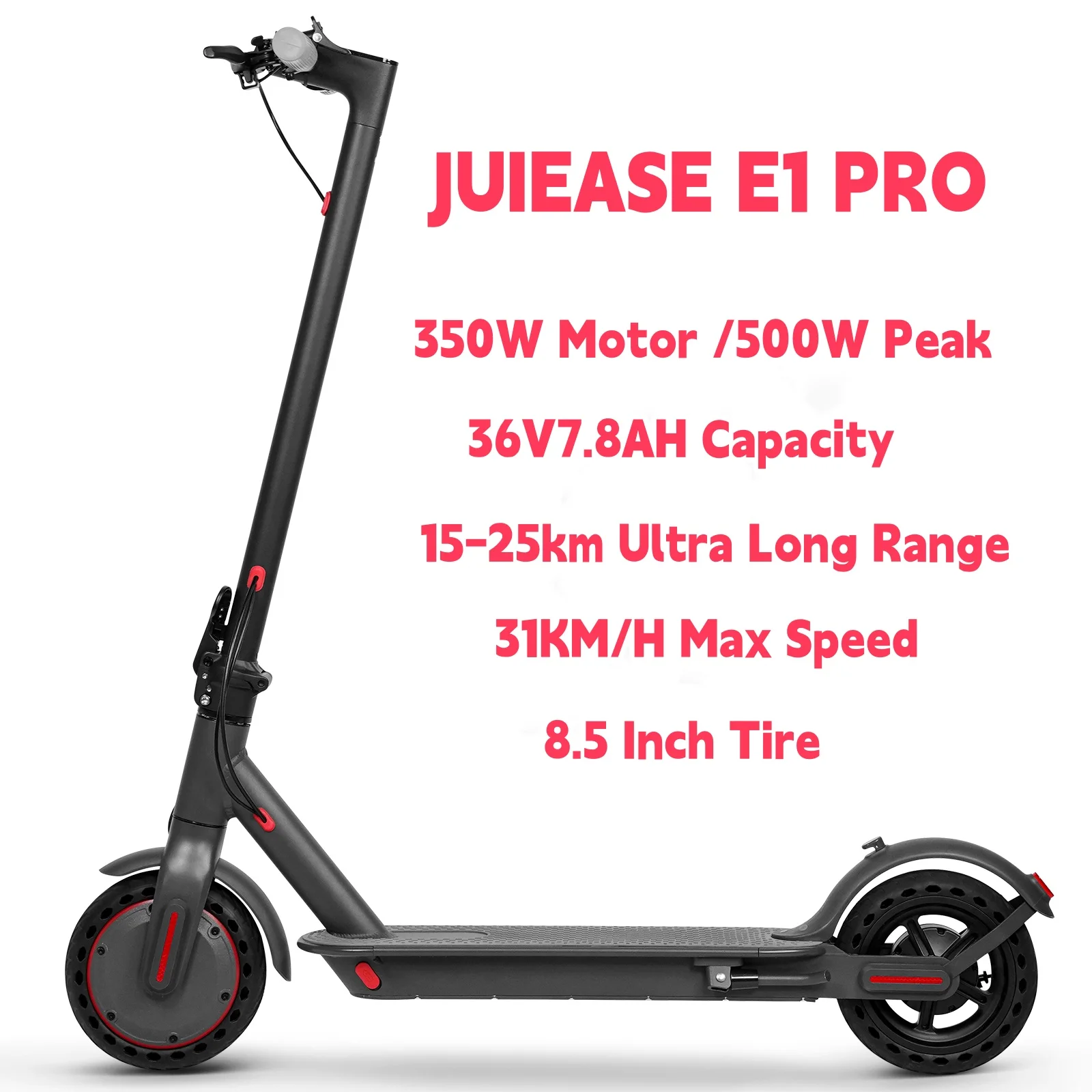 JUICEASE E1 Pro elektrische scooter 350W motor 500W piekvermogen opvouwbare elektrische scooter 36V7.8AH 5.2 chips 25KM bereik EScooter